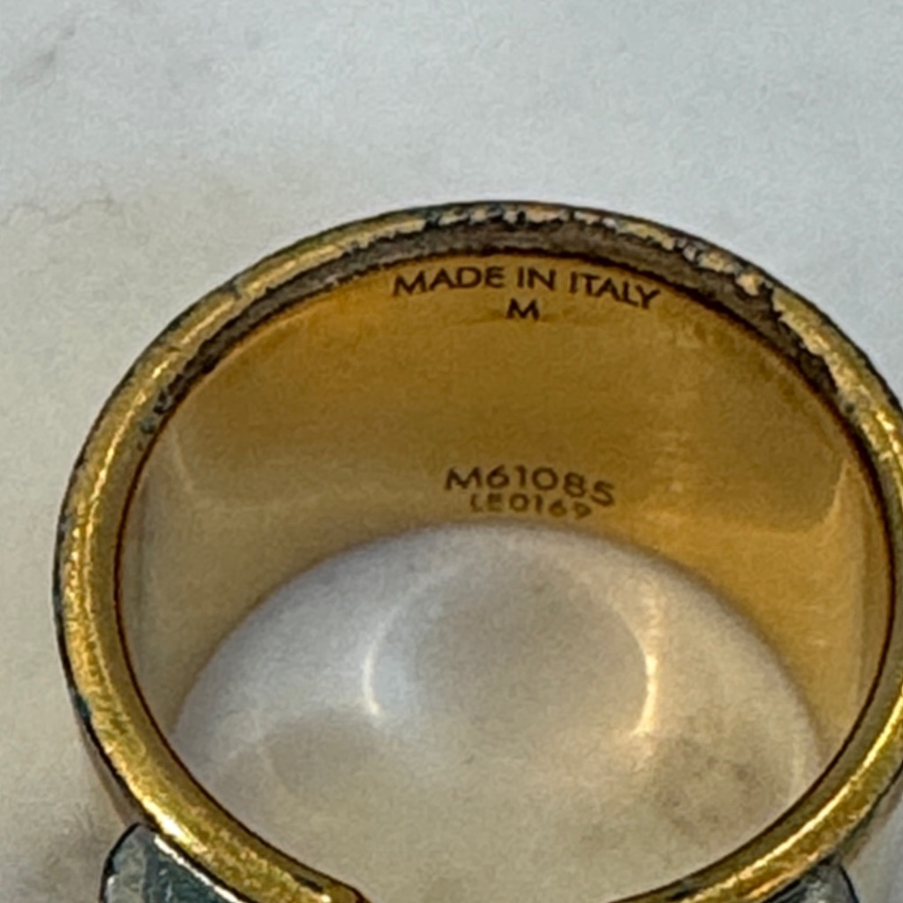Vintage Authentic Louis Vuitton Gold Ring Size Made in Italy - Picture 4 of 11